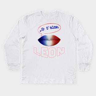 JE TAIME FRENCH KISS LEON PROFESSIONAL Kids Long Sleeve T-Shirt